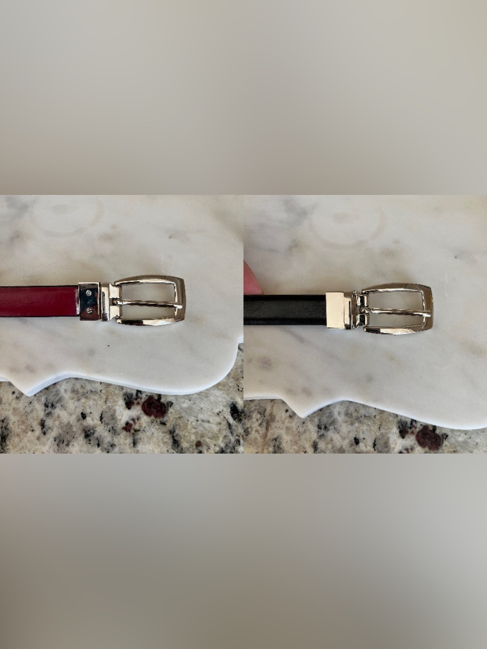 Brighton Reversible Black and Red Leather Belt